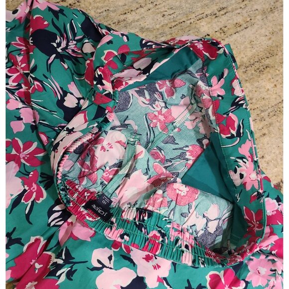 J Crew Pink Green Floral Print Shorts Womens Size 10 Pleats Belted Hawaii - Picture 6 of 13